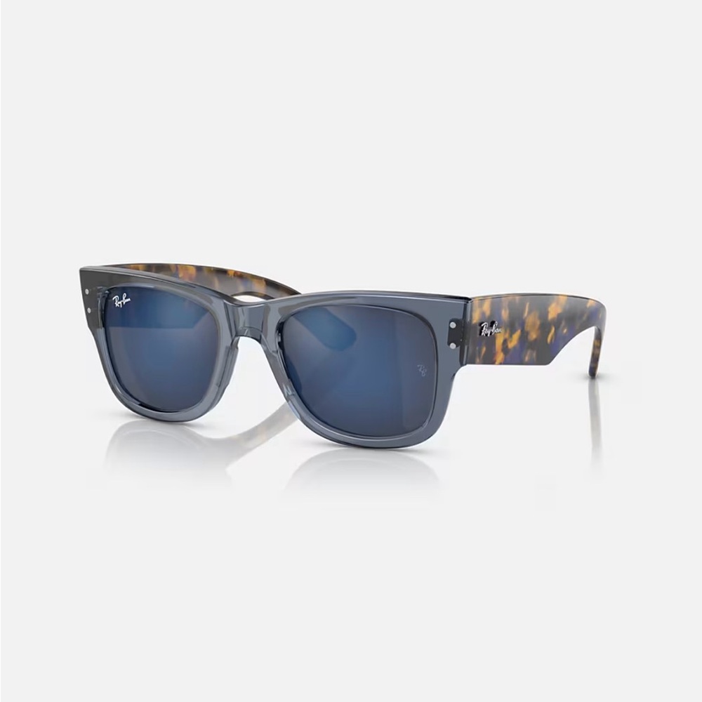 Ray-Ban Wayfarer Sunglasses Dark Blue Frame, Blue Mirror Lens